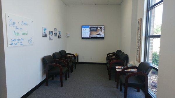 Our waiting room! We even have a Kids' corner with books and toys!