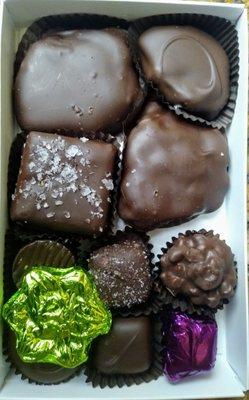 Dark chocolate sampler box