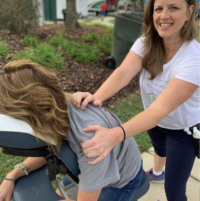 Chair massage for events