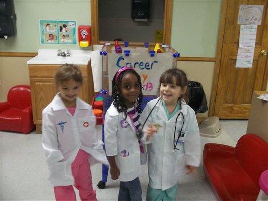 Dressed up as Doctors for career day!