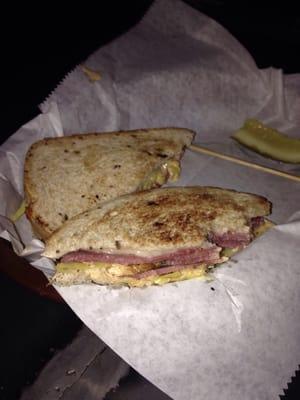 Best Reuben in town. I don't take this ish lightly either. Perfectly done and $5!