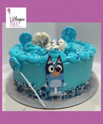 Bluey Birthday Cake. Cake Dets: Confetti w/ Vanilla Buttercream