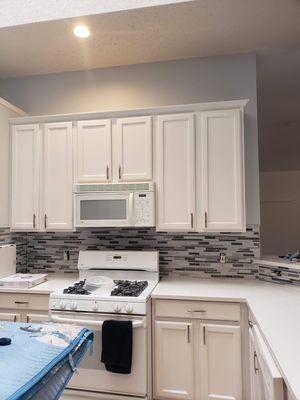 Painted cabinets and new backsplash