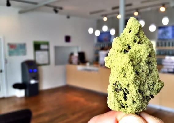 Green Crack strain dipped in Kief.