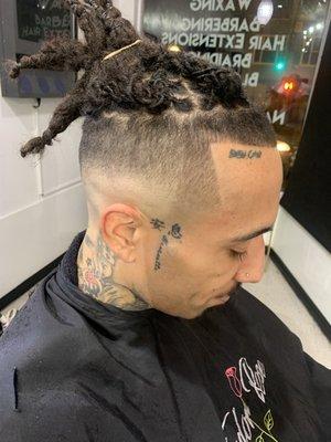 Ultra Crisp Bald Fade'into #Dreadlocs