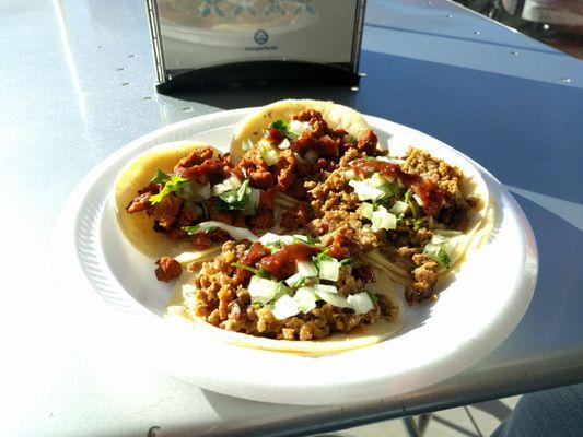 El pastor and carne ASADA tacos