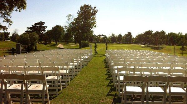 Getting married on the first green = teeing off life together