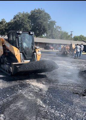 Church parking lot repairs - asphlat hot mix