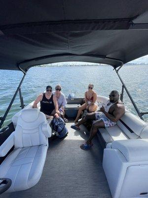 Clients enjoying sightseeing ride before getting on the Jetskis