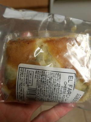 I purchased a small pound cake with cheese and it tasted pure acetone.  The cheese fillinf was also covered in mold.