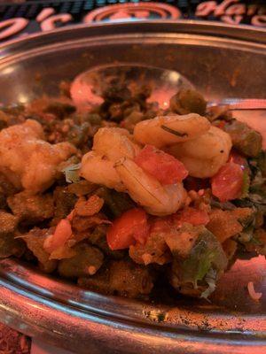 Namaste okra bowl with shrimp