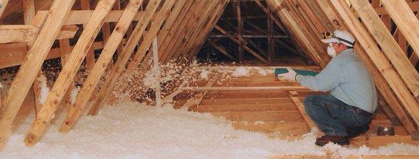 Attic Insulation blown in fiberglass or cellulose