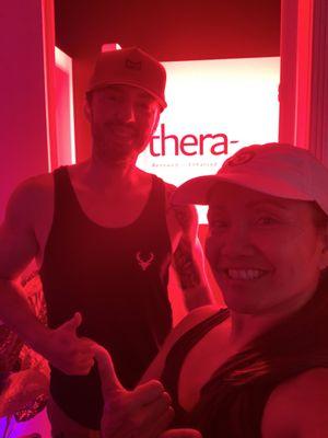 Ian, Owner of Thera-Red Light Therapy and myself, a firm believer!