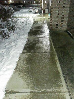 Ice on patio outside my door