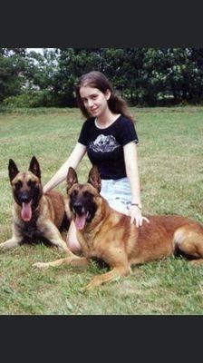 Jennifer and 2 Malinois