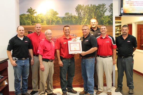 Receiving our first of many Pinnacle awards from Case IH