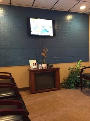 Waiting area with TV