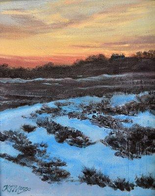 "Castle Hill Sunset" 10 x 8" oil on canvas  By KT Morse