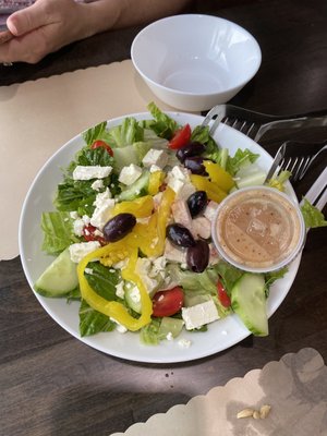 "Small" Greek salad large enough to share