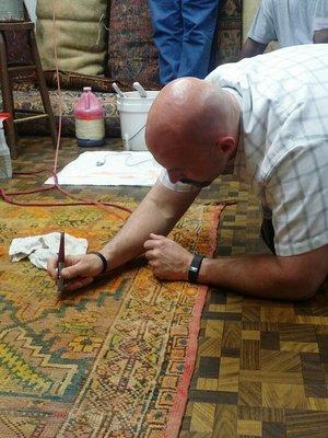 Restoring the color to a hand woven rug