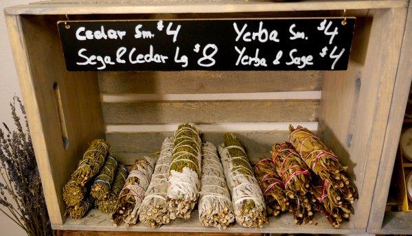 Cedar, Sage and Yerba Sticks.