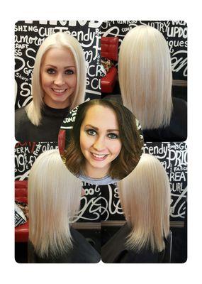 Before and After:  From Chestnut Brown to Platinum Blonde.