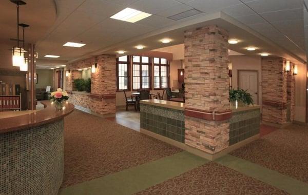 Beautiful and spacious common areas with comfortable seating, multiple fireplaces, and complementary Wi-Fi.