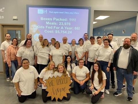 The Wiedemann Team volunteering at Feed My Starving Children in Schaumburg, IL. 2022