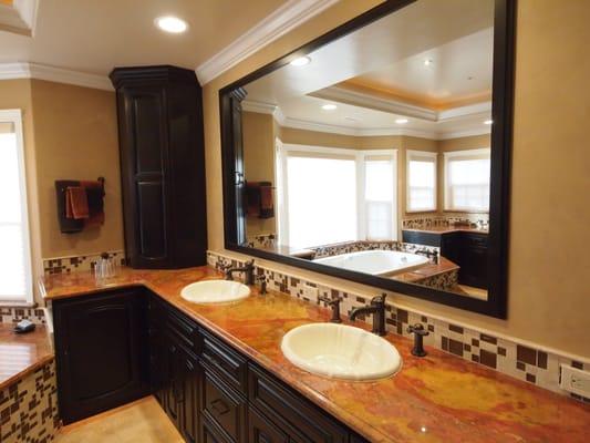 Custom bathroom designs, granite fabrication, cabinetry