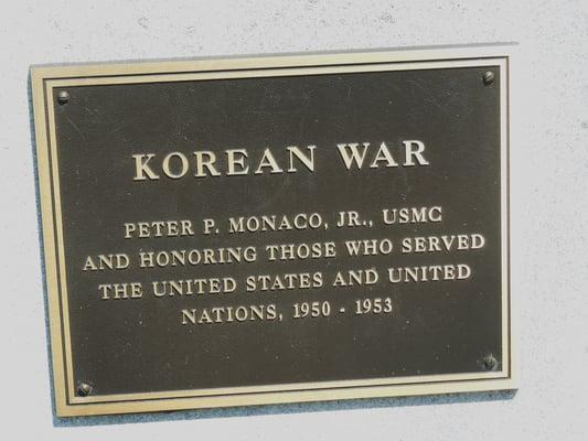 Korean War plaque