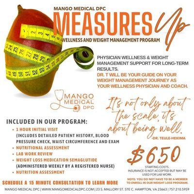 The Measures Up program here at Mango Medical DPC.