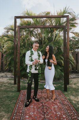 The dress and custom barong Tagalog that Abe cleaned so perfectly for us