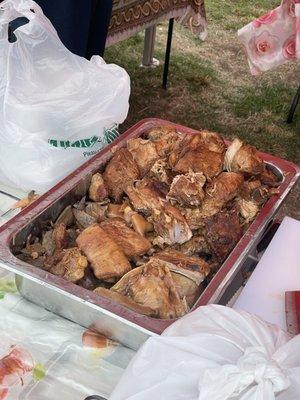 Tray of carnitas. I wa so hungry I forgot to take a picture of the tacos before I ate them.