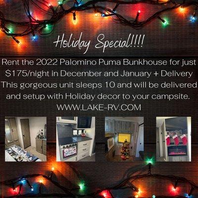 Don't miss this amazing opportunity to camp in luxury in the 2022 Palomino Puma Bunk House which comfortably sleeps 10 and is 38ft long.