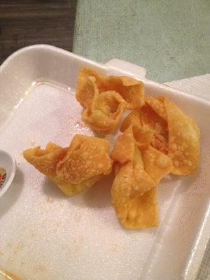 Cheese wontons (aka crab rangoons). One order is 10 wontons.