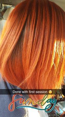 Copper hair done