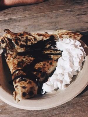 Peanut butter and dark chocolate crepe!