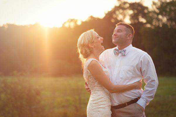 Cara and Phil gleaming in the sunset!