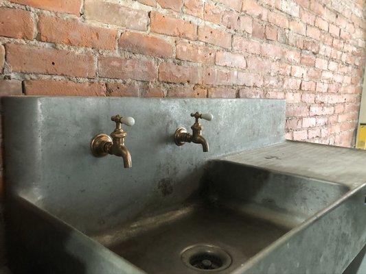 Vintage water taps at downtown restaurant