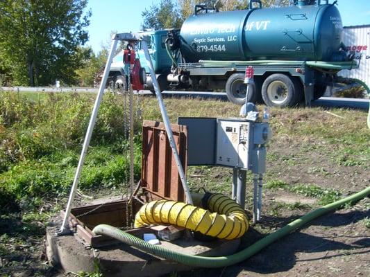 Work on a pump station