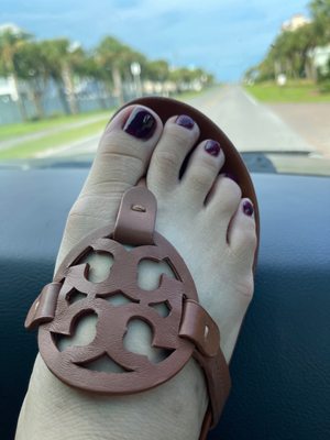 Purple gel pedi