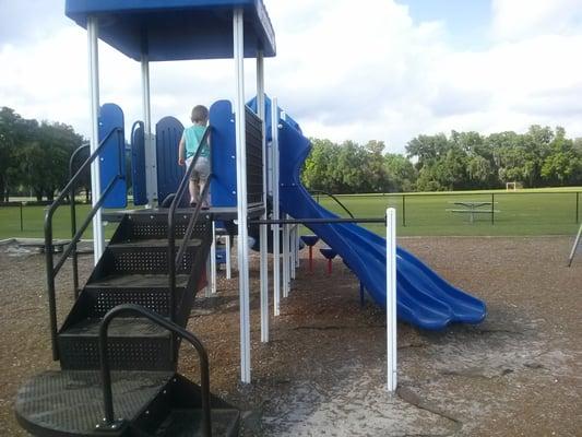 Toddler, pre-schooler side of playground