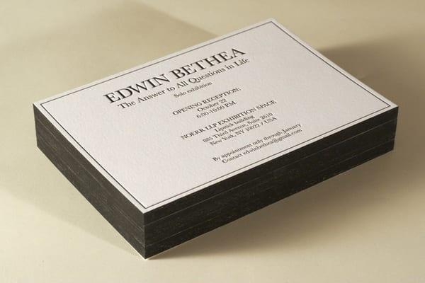 Letterpress event invitation