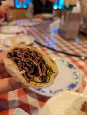 Baked Beef Sandwich and Mustard Green