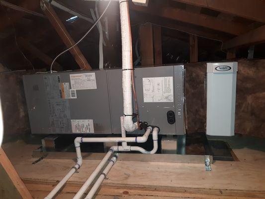 New electrical furnace in the attic