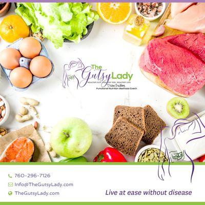 Get in touch with The Gutsy Lady at (760) 296-7126 for manageable and realistic nutrition advice.