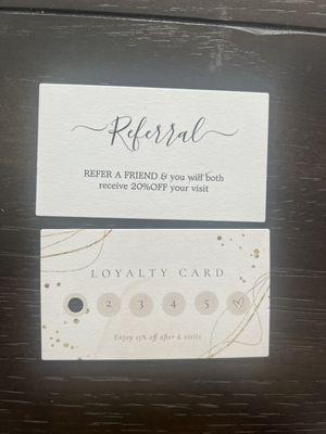 Loyalty and referral cards