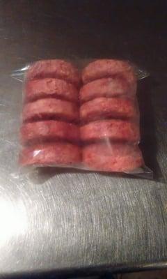 8.oz Patties Your Choice of Single Protein
 30.lbs Cases $90.00 Case