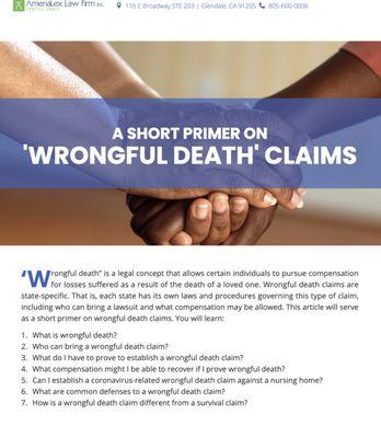 Wrongful death claims