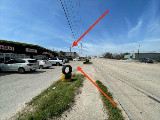 Just past tire place across from O'Reilly's: 842 Aldine Bender, 77032.